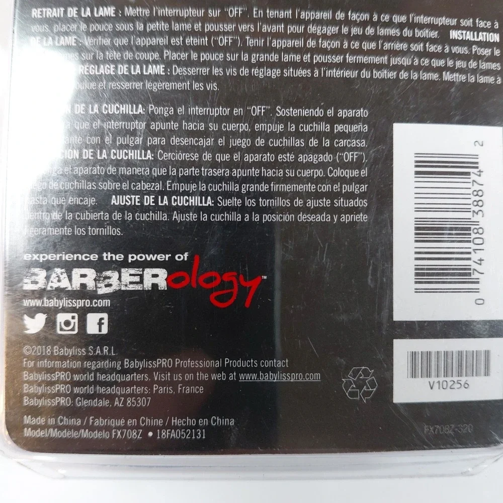 BaBylissPRO SS Adjustable Zero Gap Replacement T-Blade FX708Z Trimmer Clipper